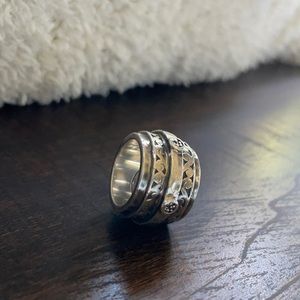 Lois Hill cigar band sterling silver ring